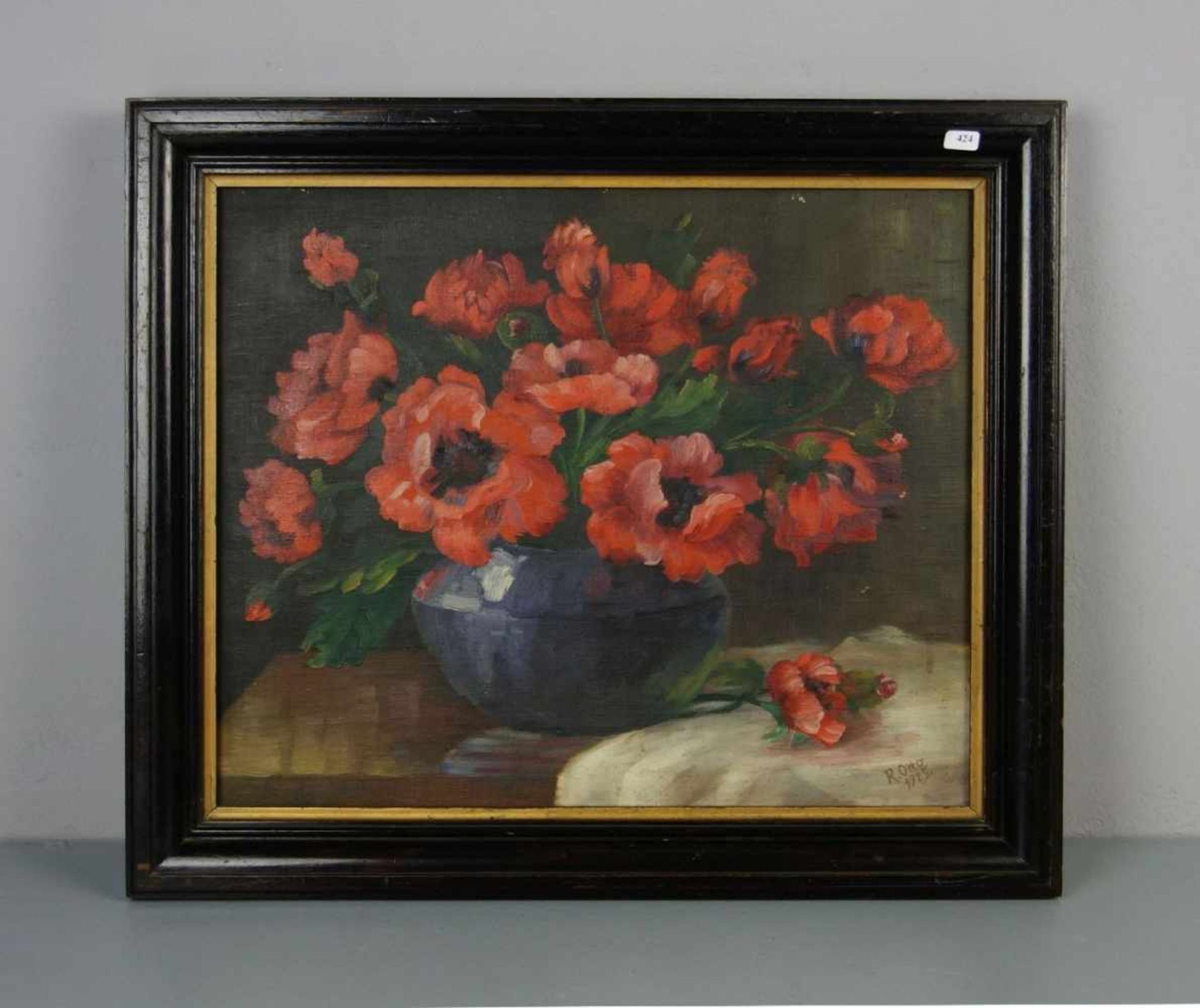 OTTO, R. (19./20. Jh.), Gemälde / painting: "Stillleben mit Anemonen", Öl auf Leinwand / oil on