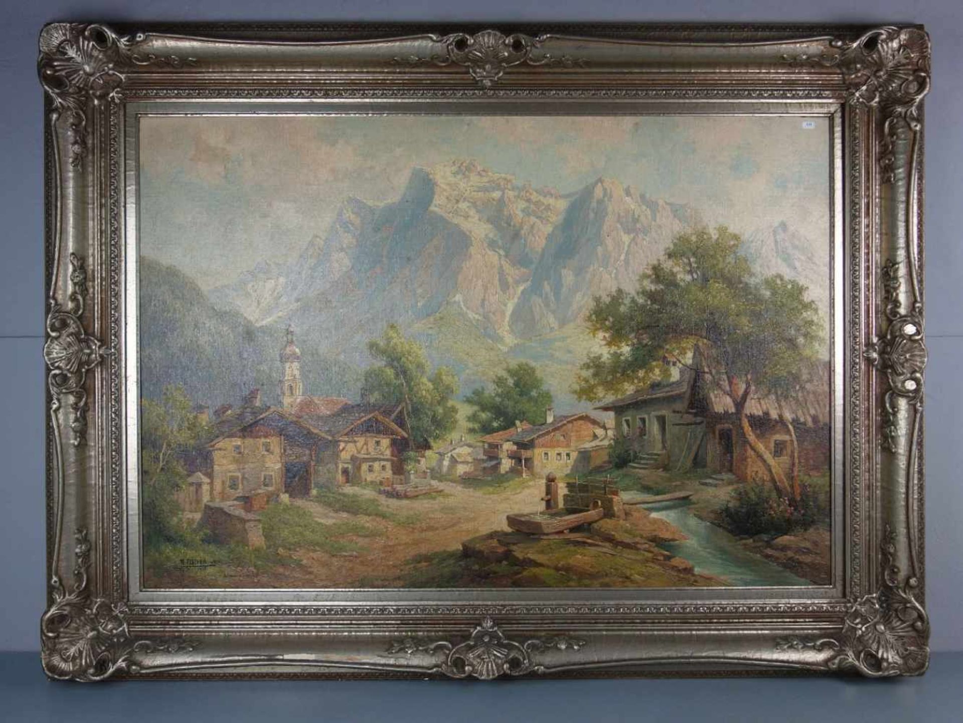 FLIEHER, KARL (Wien 1881-1958 Zell am See), Gemälde / painting: "Lermoos mit Zugspitze", Öl auf