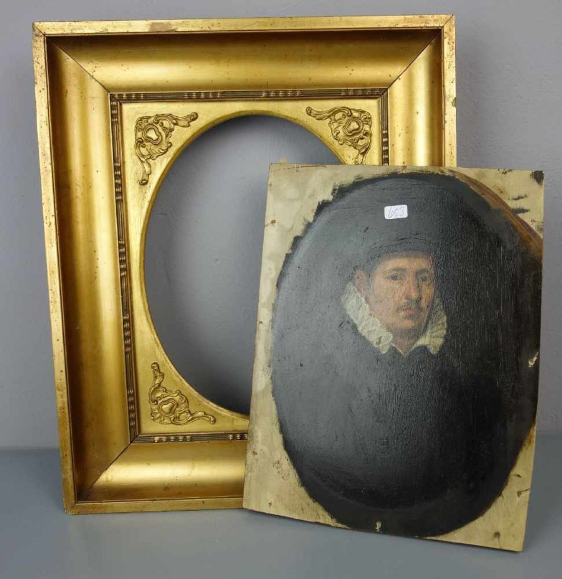 MALER DES 20. Jh., Gemälde: "Porträt eines Mannes", Öl auf Holz / oil on wood, unsigniert. - Bild 4 aus 4