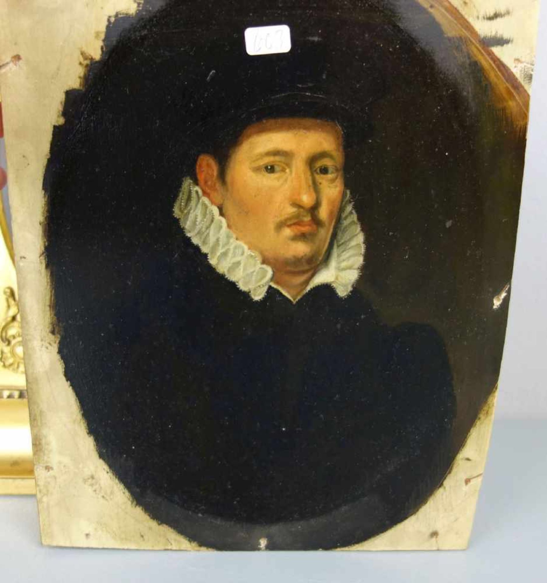 MALER DES 20. Jh., Gemälde: "Porträt eines Mannes", Öl auf Holz / oil on wood, unsigniert. - Bild 3 aus 4