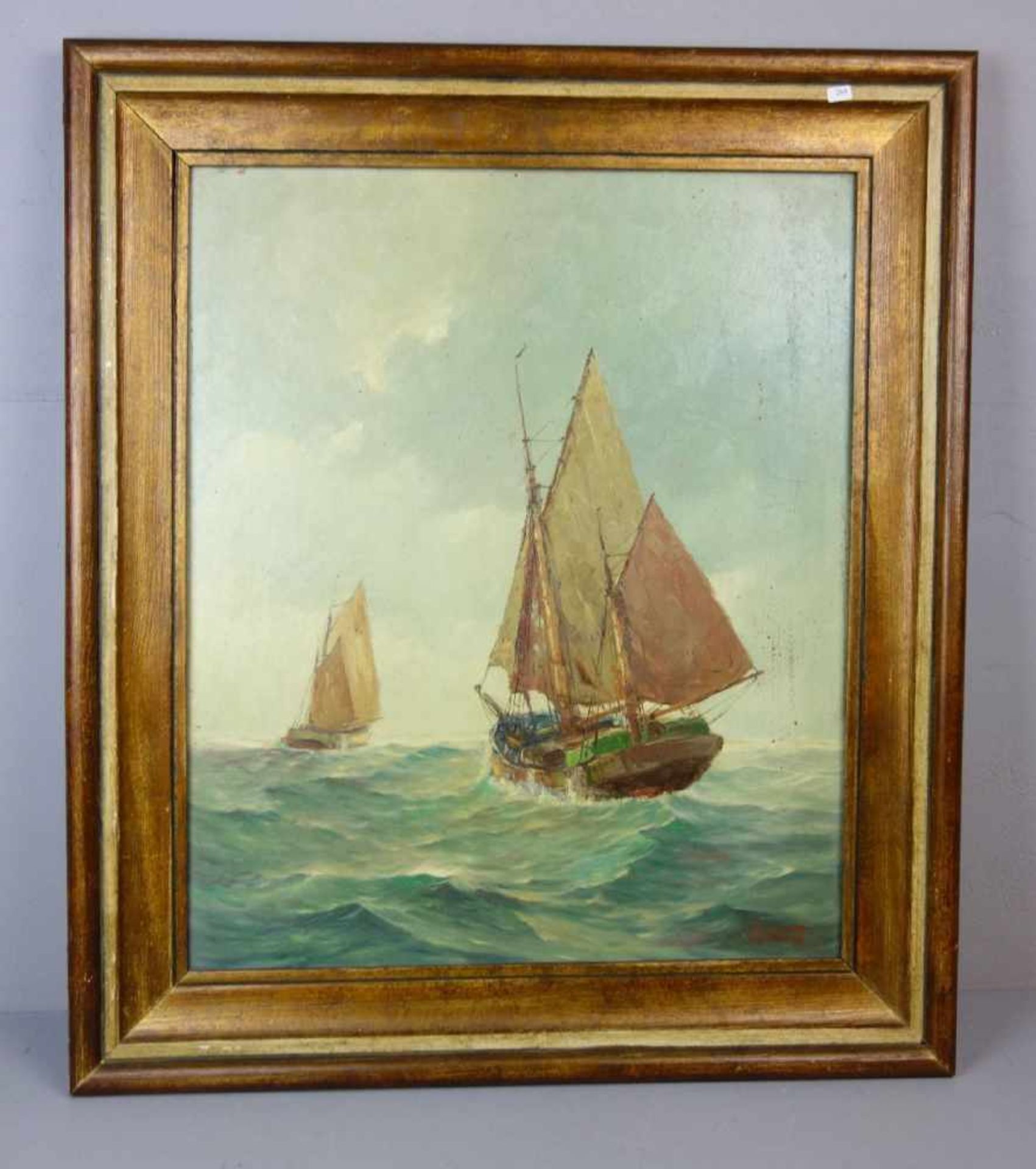 AMBRASATH, FRANZ (1889-1974), Gemälde / painting: "Seestück mit Segelschiffen", Öl auf - Bild 2 aus 5