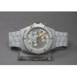 KERAMIK-ARMBANDUHR / CHRONOGRAPH - ALEXANDER MILTON / wristwatch, Quarz-Uhr, Manufaktur Alexander