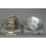 PAAR SILBER-MÜNZEN: 1) 3 Mark / silver coin, Deutsches Reich, 900er Silber, 1913, Otto, Koenig von