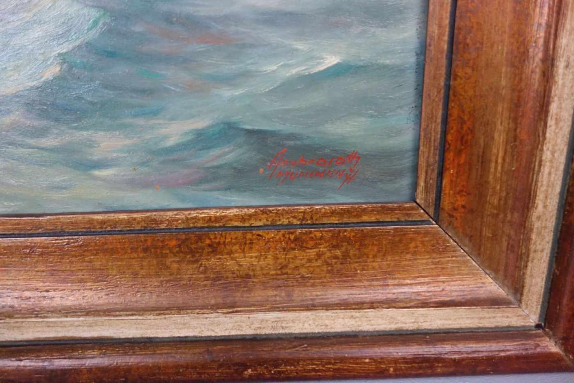 AMBRASATH, FRANZ (1889-1974), Gemälde / painting: "Seestück mit Segelschiffen", Öl auf - Bild 3 aus 5
