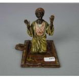 WIENER BRONZE: "Araber beim Gebet", Bronze, 20. Jh., naturalistisch und detailliert gearbeiteter,
