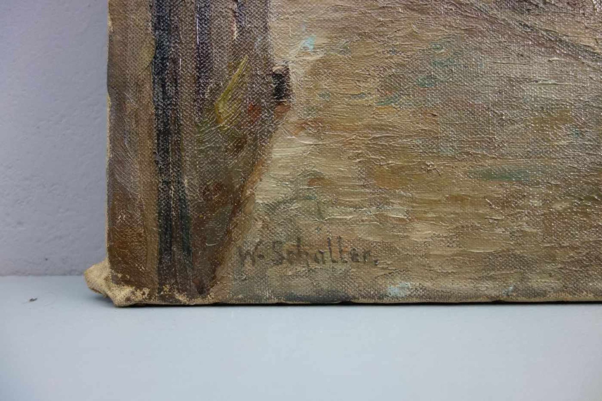 SCHALLER, WILLY (geb. 1889), Gemälde / painting: "Stadtgasse", Öl auf Leinwand / oil on canvas, u. - Image 2 of 3