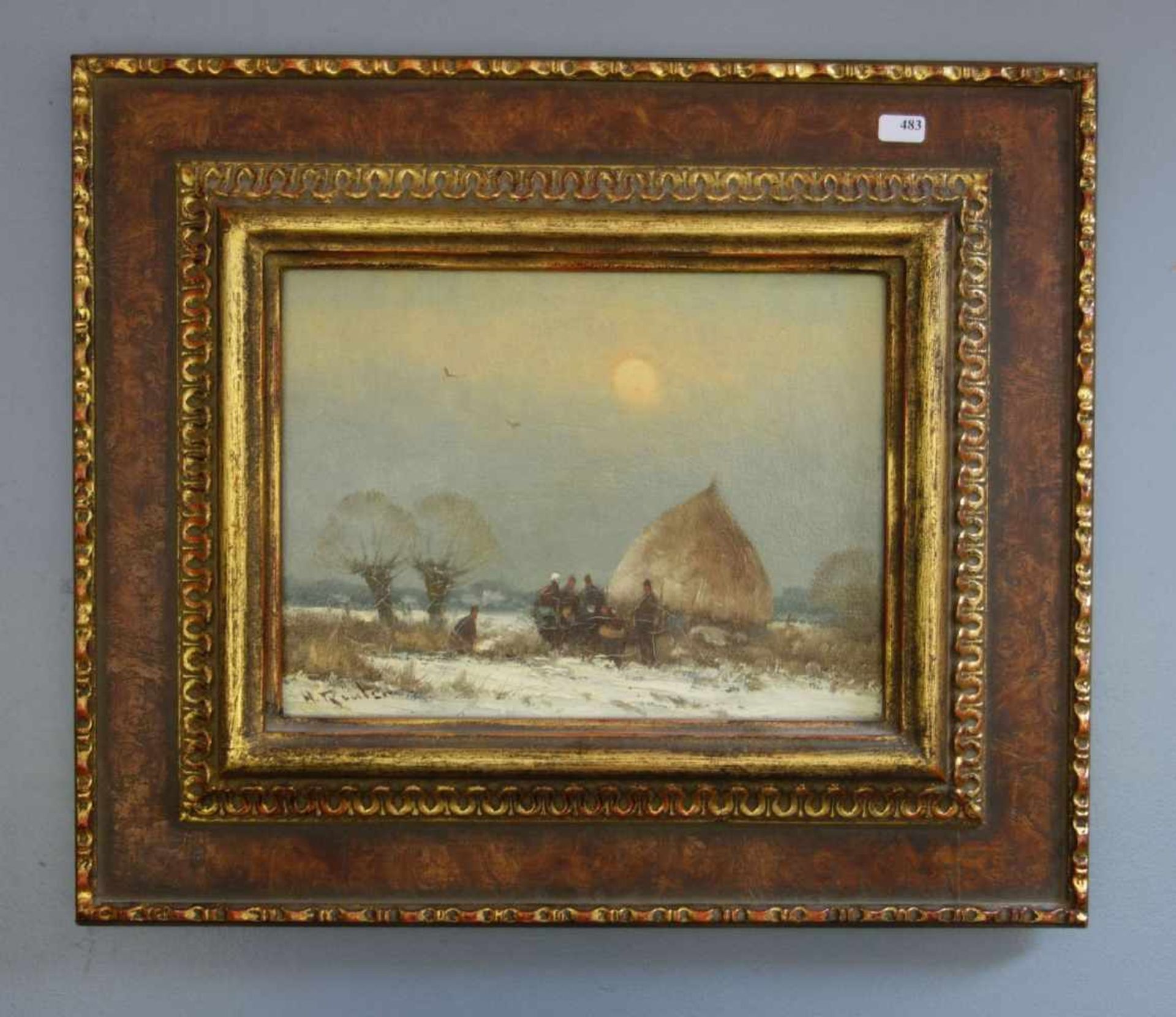 REUTER, HELMUT (Düsseldorf 1913-1985), Gemälde / painting: "Winterliche Landschaft mit
