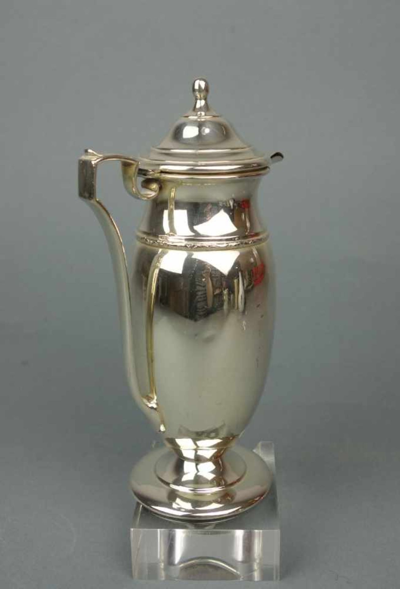 KANNE / MOKKAKANNE / mocha pot, Sterlingsilber (210 g), gearbeitet in Empireformen. International - Image 2 of 6