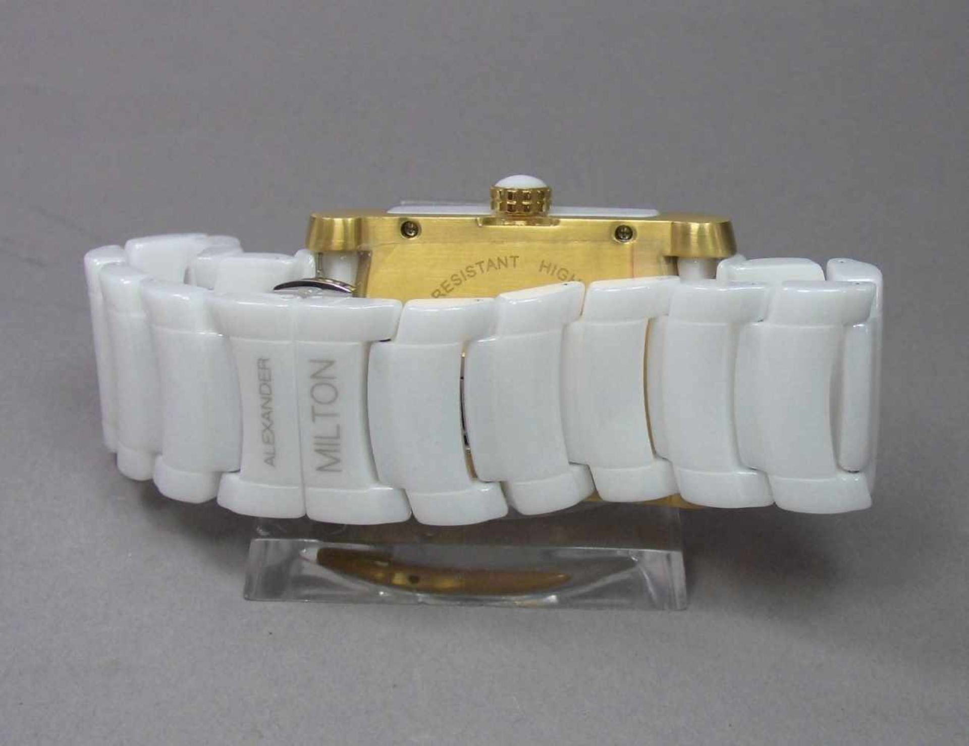 KERAMIK-ARMBANDUHR ALEXANDER MILTON / wristwatch, Quarz-Uhr, Manufaktur Alexander Milton / - Bild 3 aus 4