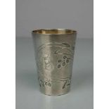 SILBERNER JUGENDSTIL - BECHER / art nouveau silver jar, 800er Silber (81 g), gepunzt mit Halbmond,