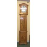 BIEDERMEIER - STANDUHR / longcase clock, Esche furniert, um 1840, dreizoniger Aufbau im