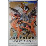 KONVOLUT VON 5 ÜBERWIEGEND HANDSIGNIERSTEN HORST JANSSEN - PLAKATEN / signed posters: 1) "Hartes