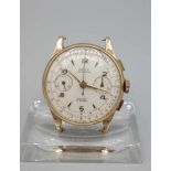 VINTAGE CHRONOGRAPH / ARMBANDUHR / wristwatch, Mitte 20. Jh., Handaufzug. Rundes Roségold-Gehäuse