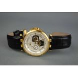 ARMBANDUHR / wristwatch, Quarz-Uhr, Modell "Juwelis Heptagramm JW7015GW". Rundes goldfarbenes