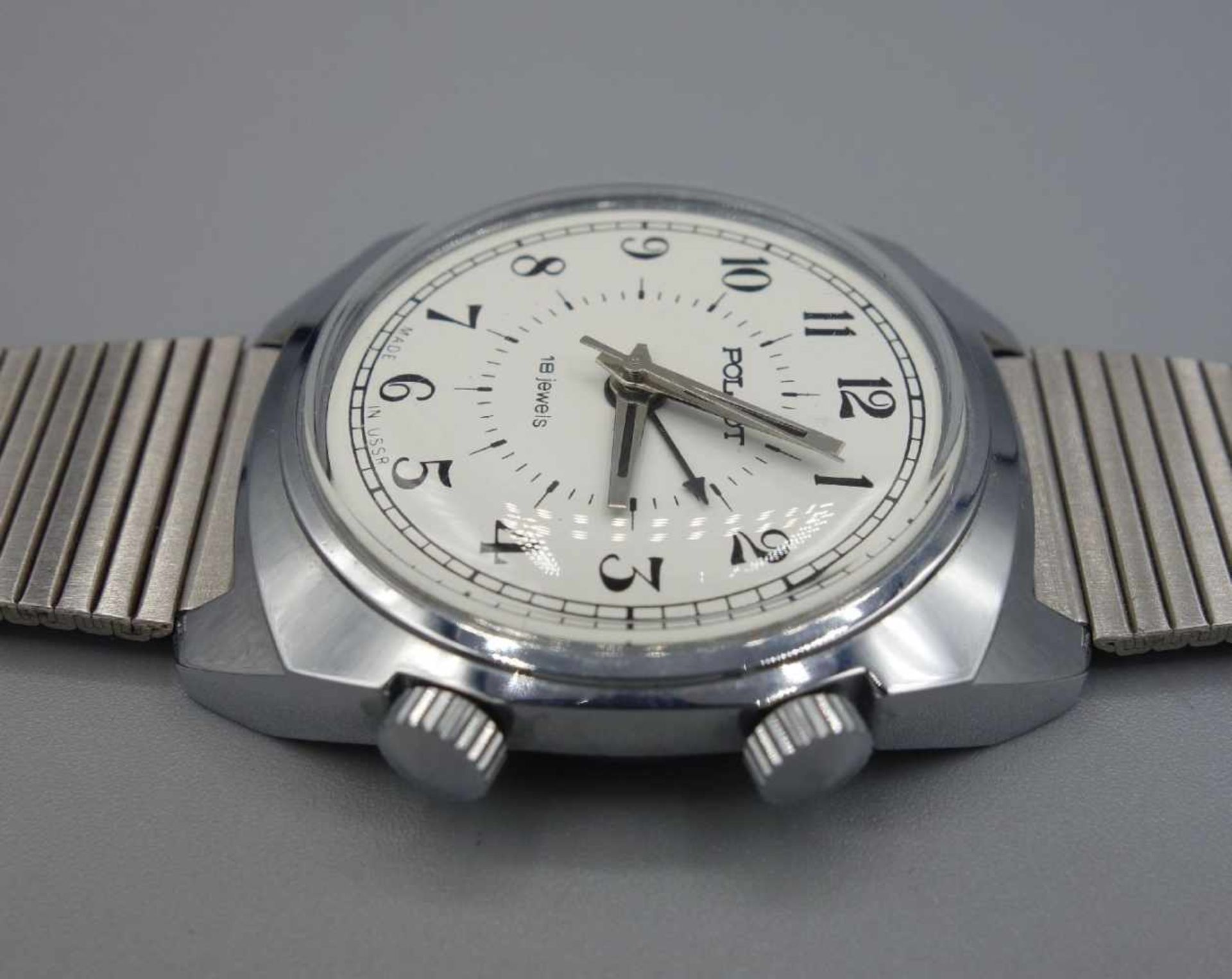 ZWEI ARMBANDUHREN MIT WECKFUNKTION / wristwatches, Russland, Manufaktur Poljot. Handaufzug. 1) - Image 3 of 8