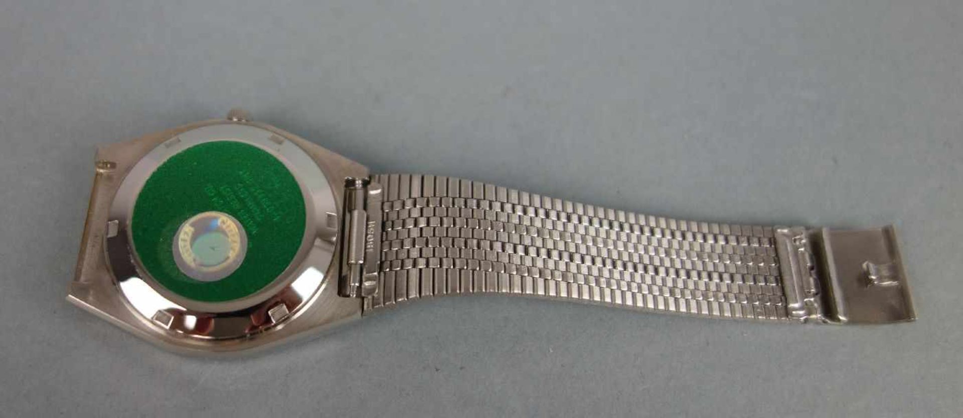 ARMBANDUHR: CITIZEN / wristwatch, 2. H. 20. Jh., Automatik. Eckgerundetes Edelstahlgehäuse an - Image 6 of 6