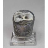 FIGÜRLICHE BROSCHE: Eule / owl brooch, Mitte 20. Jh., Sterlingsilber / 925er Silber, partiell