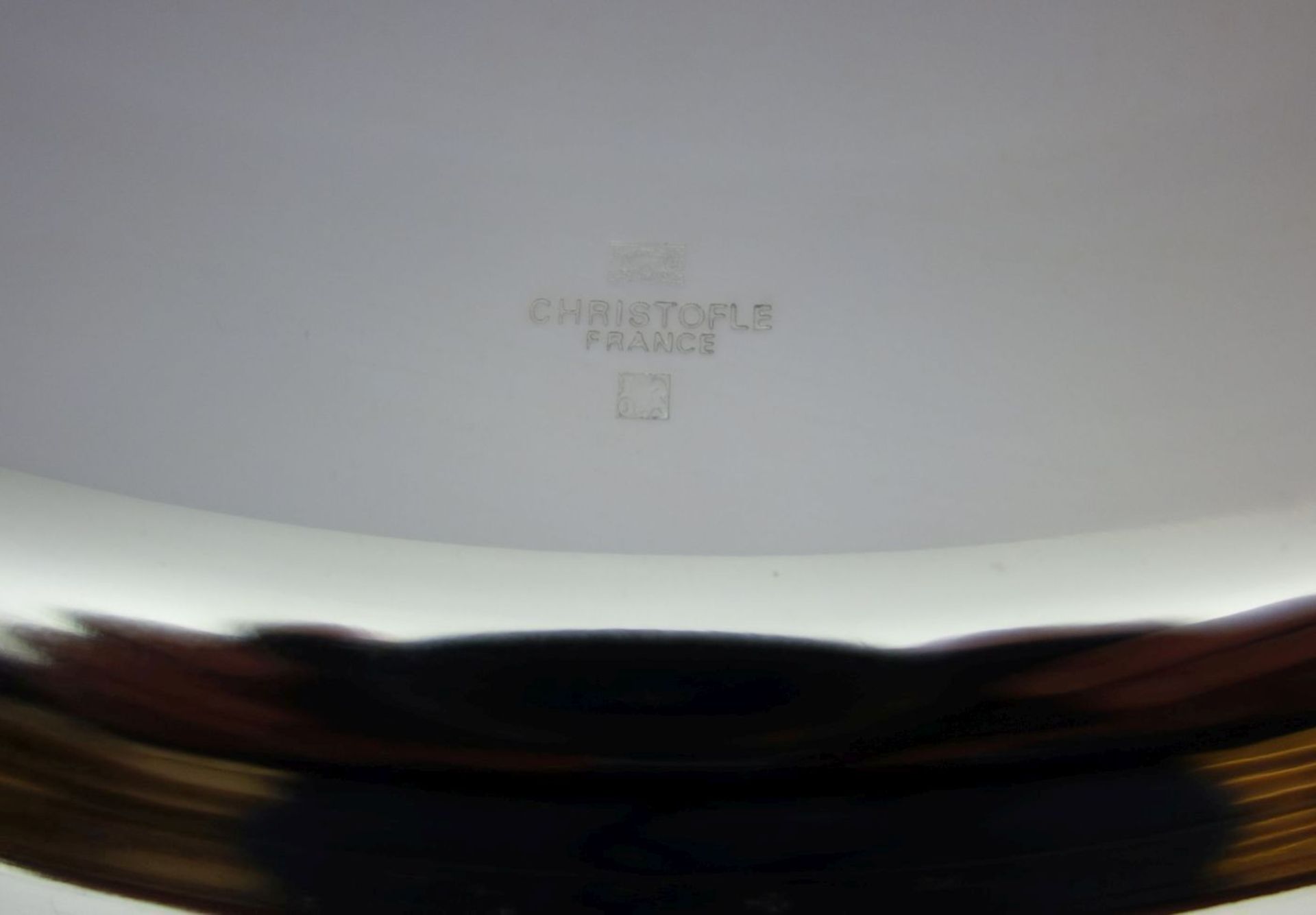 CHRISTOFLE PLATZTELLER / underplate, versilbert, unter dem Stand gemarkt, Manufaktur Christofle, - Image 3 of 5