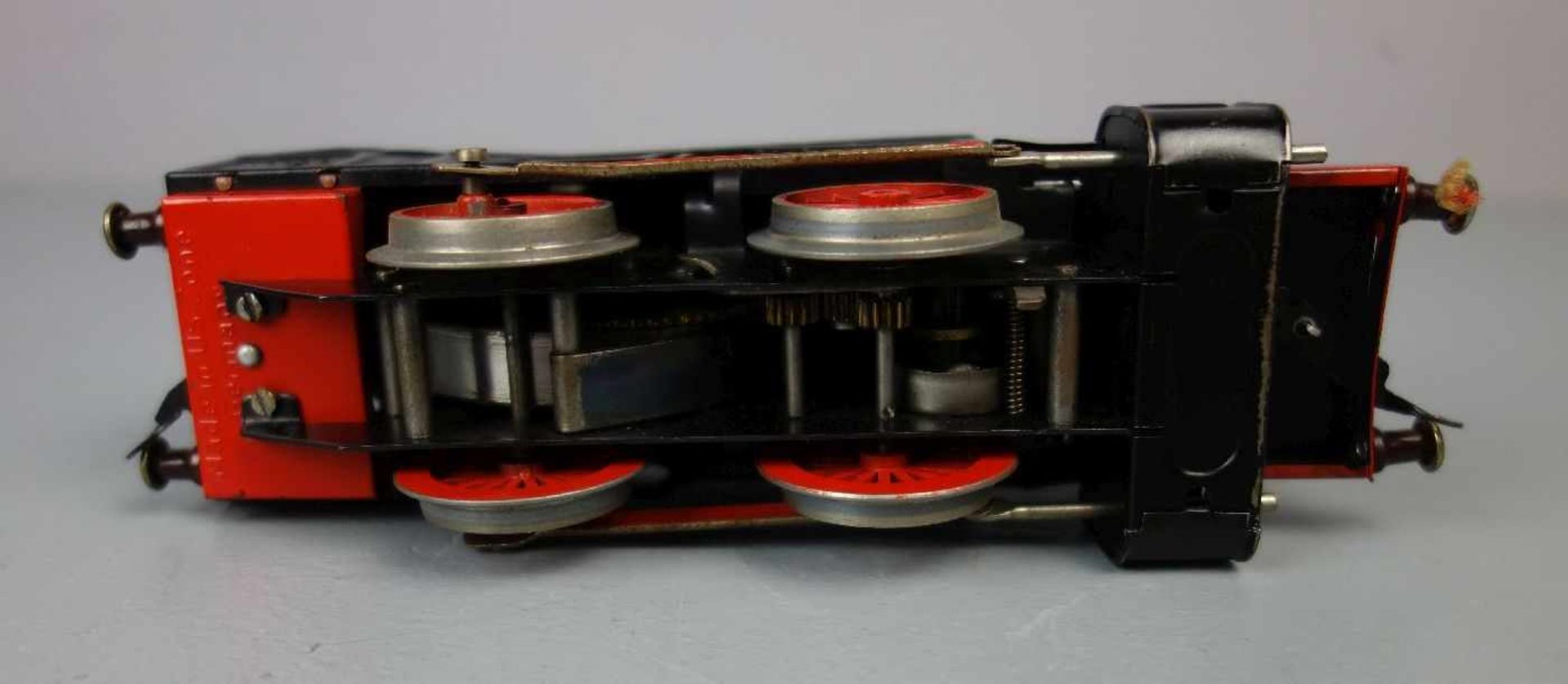 BLECHSPIELZEUG / EISENBAHN-SET: Dampflok-Set im Karton / tin toy railway, um 1950, Manufaktur - Bild 12 aus 12