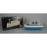 BLECHSPIELZEUG / SCHIFF: Blechdampfer - Schuco Queen II / tin toy ship, 2. H. 20. Jh., Manufaktur