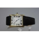 VINTAGE ARMBANDUHR - Cartier Tank Louis / wristwatch, Mitte 20. Jh., Automatik, Manufaktur Cartier
