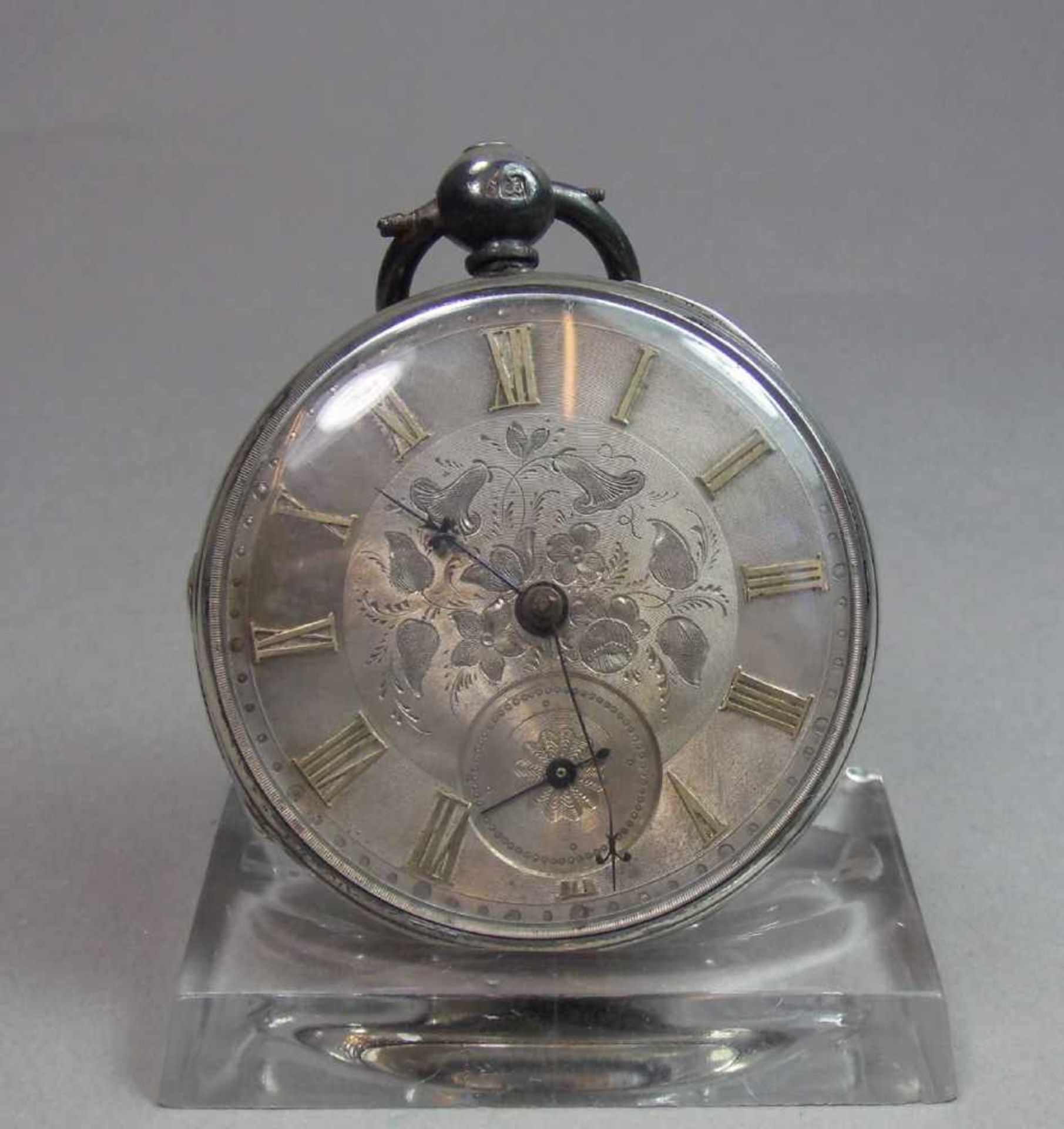 ENGLISCHE SCHLÜSSELTASCHENUHR / TASCHENUHR / open face pocket watch, 19. Jh., Consular Case /