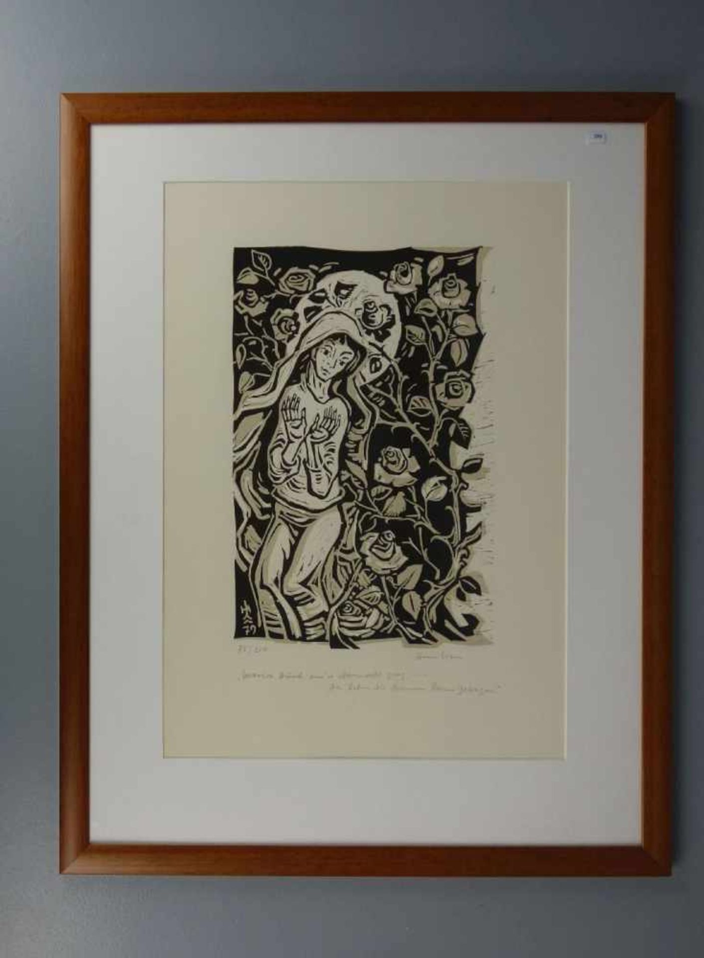 NASS, HEIN (1903 - 1985), Lithographie / Künstlersteinzeichnung / lithography: "Maria durch einen