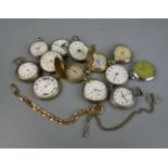 KONVOLUT TASCHENUHREN-WERKE / pocket watches, um 1900 und 1. H. 20. Jh., unterschiedliche