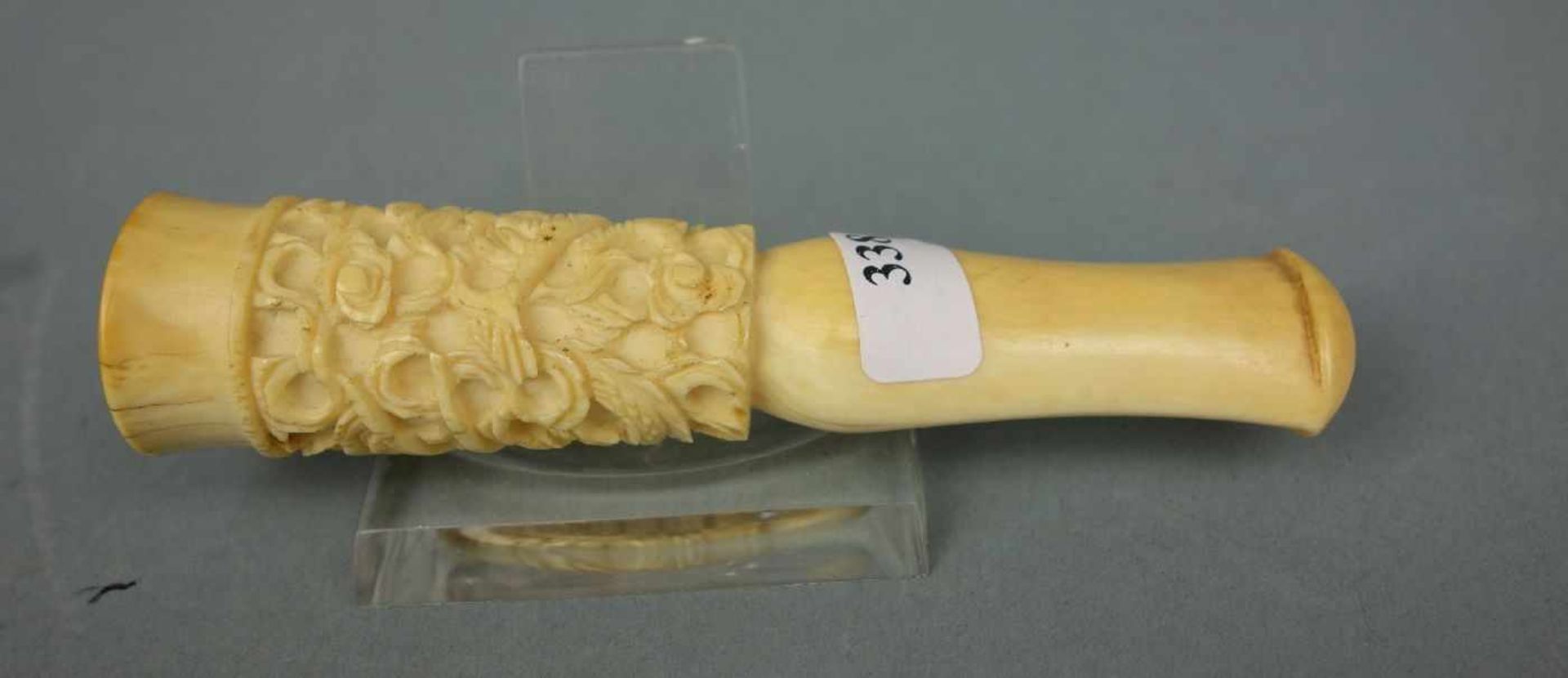 ZIGARRENSPITZE MIT DRACHEN - MOTIV / ivory cigar holder with a dragon, Elfenbein, China, späte - Image 4 of 5