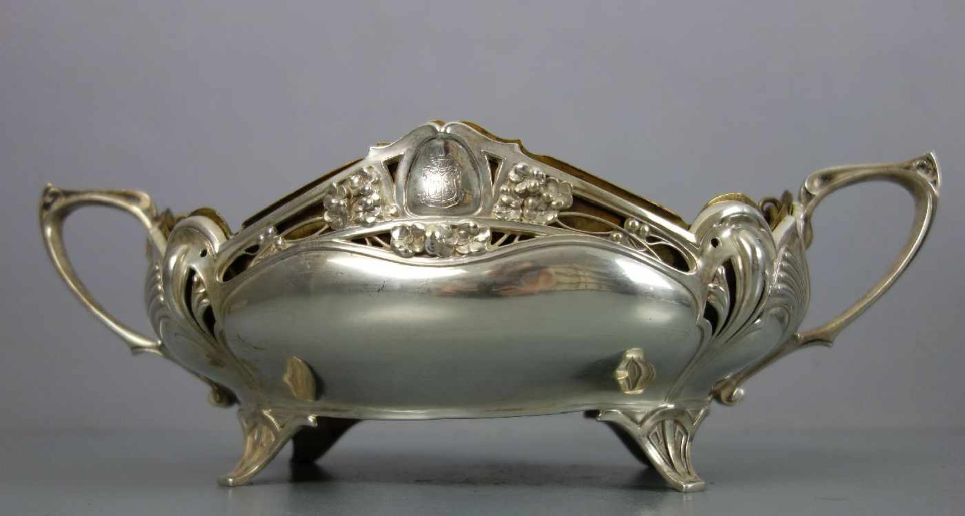 SILBERNE JUGENDSTIL JARDINIÈRE / art nouveau silver centerpiece / Tafelaufsatz, 800er Silber (646 g, - Bild 6 aus 6