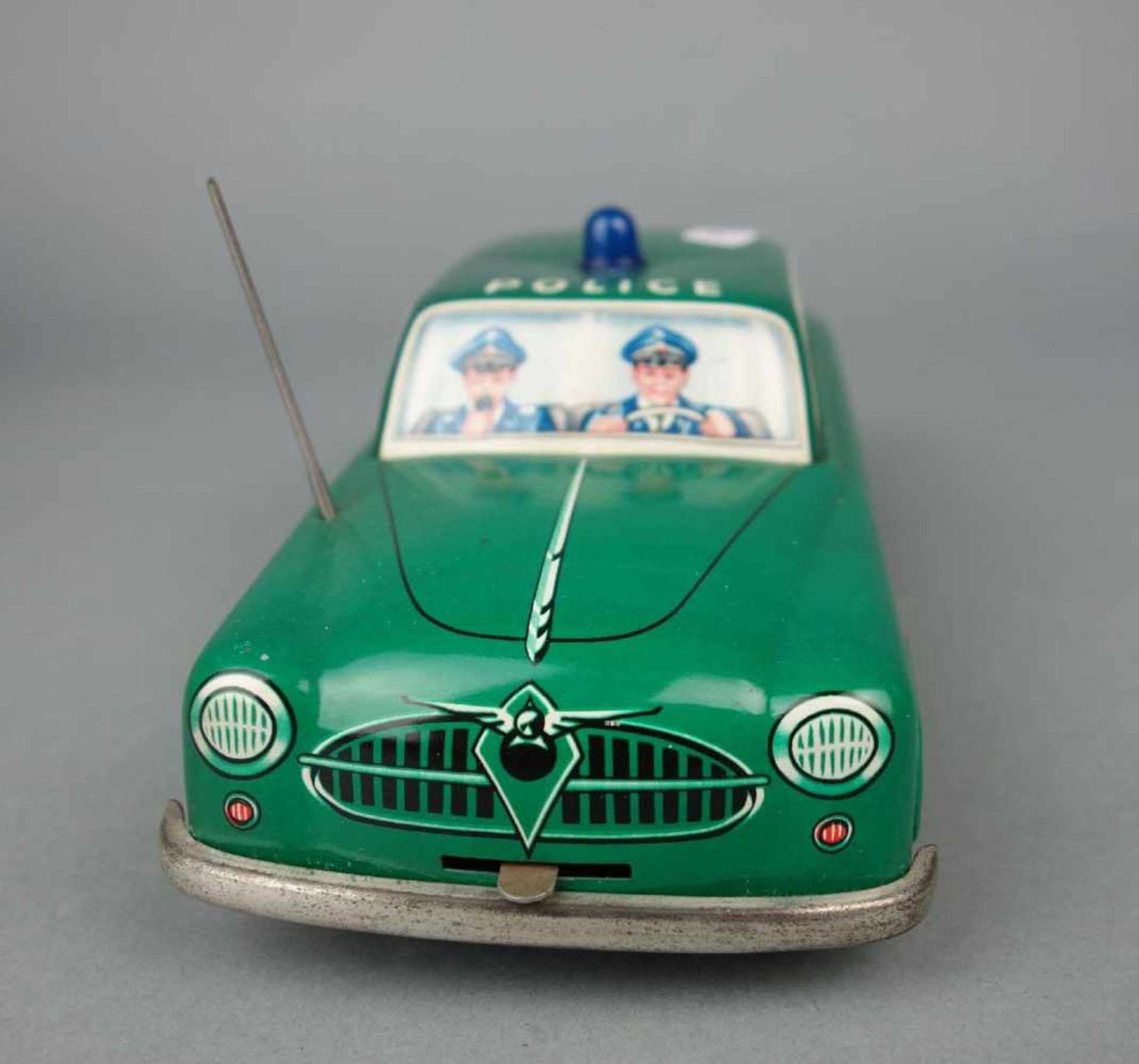 BLECHSPIELZEUG / FAHRZEUG: Polizeiauto, tin toy police car, Mitte 20. Jh., Manufaktur Blomer & - Image 4 of 7