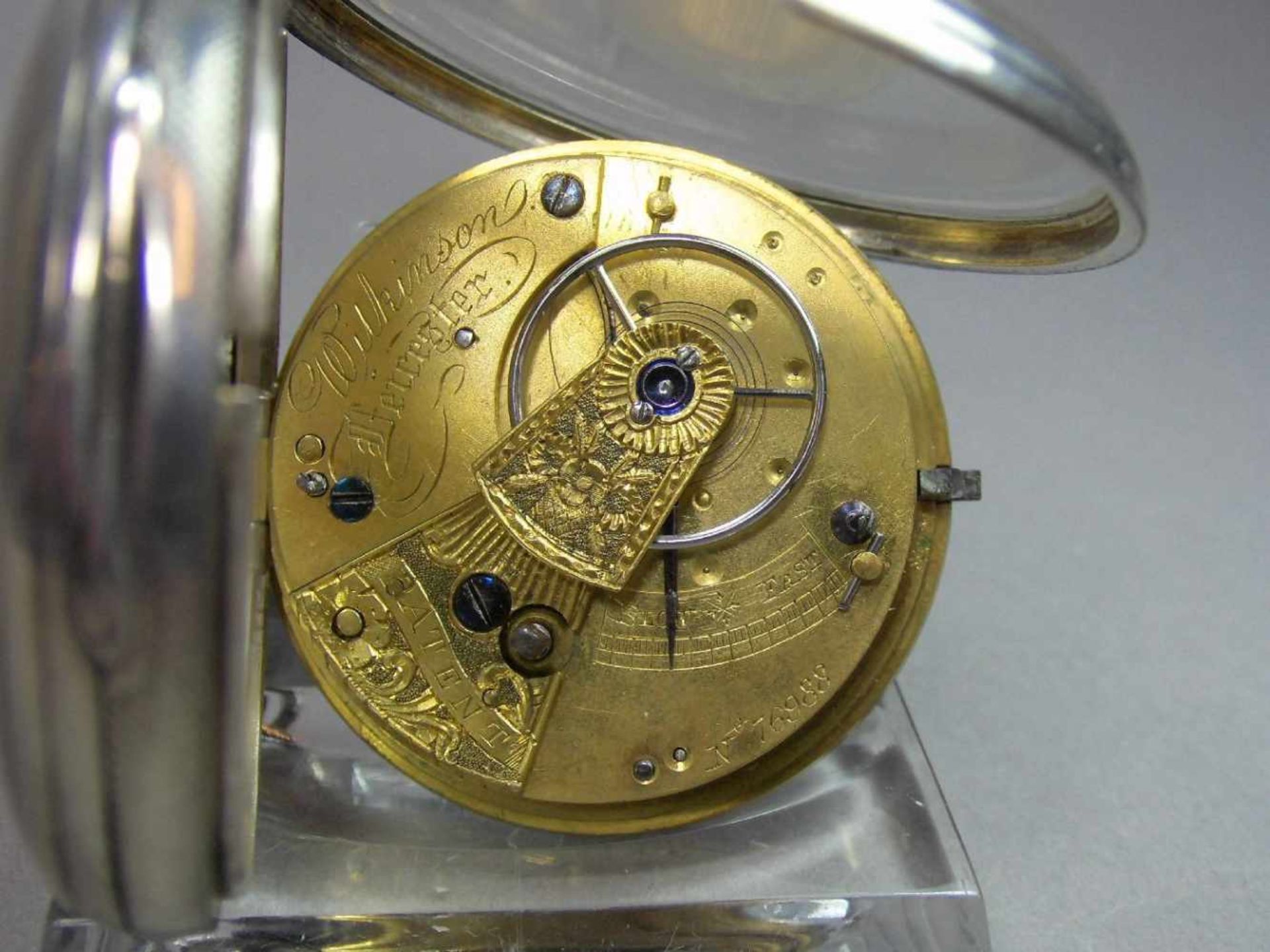 ENGLISCHE SCHLÜSSELTASCHENUHR / TASCHENUHR / open face pocket watch, 19. Jh., Consular Case / - Image 8 of 9