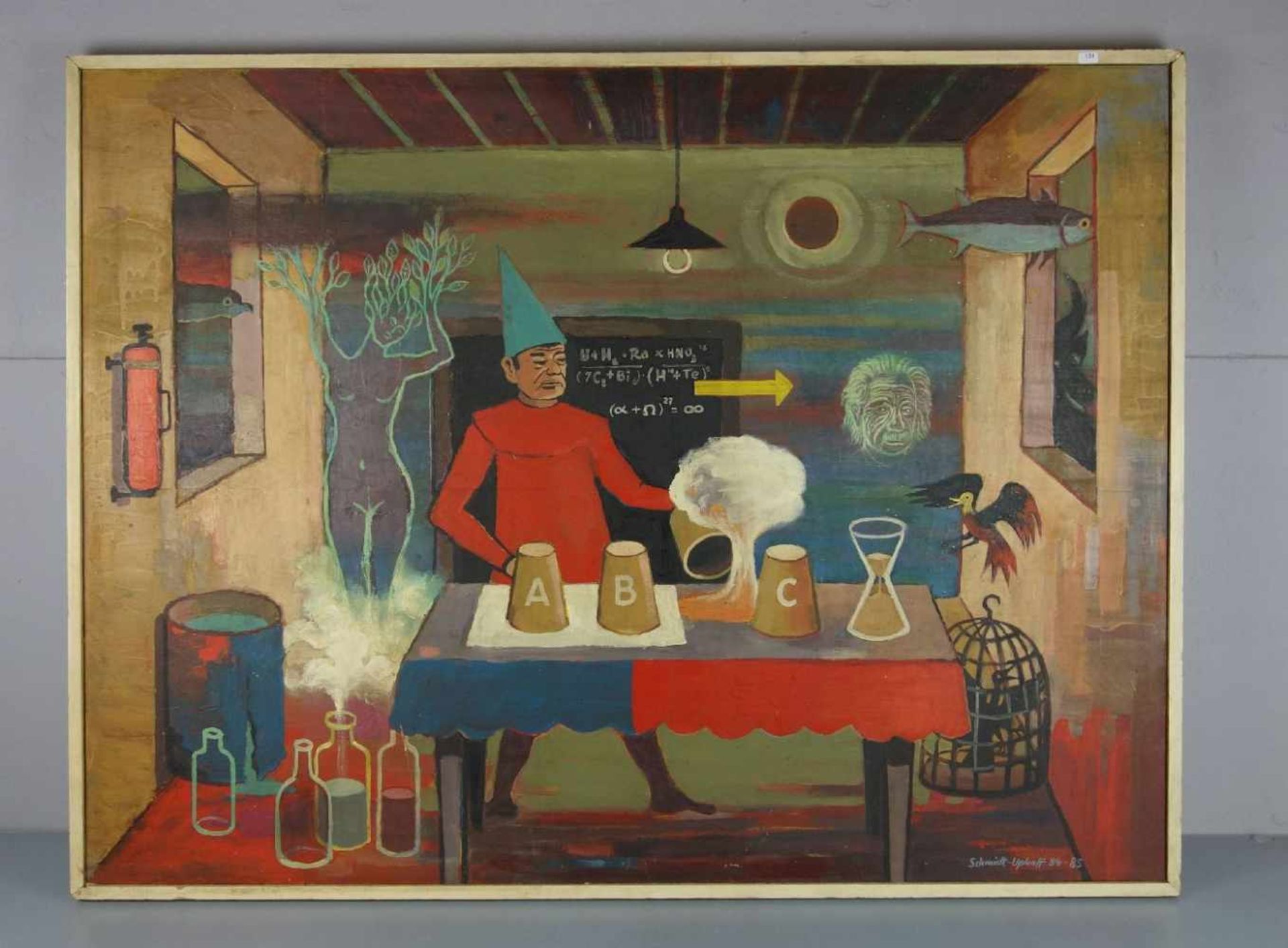 SCHMIDT-UPHOFF, HANS ERICH (Neumark 1911-2002 Dessau), Gemälde / painting: "Zauberlehrling - auf