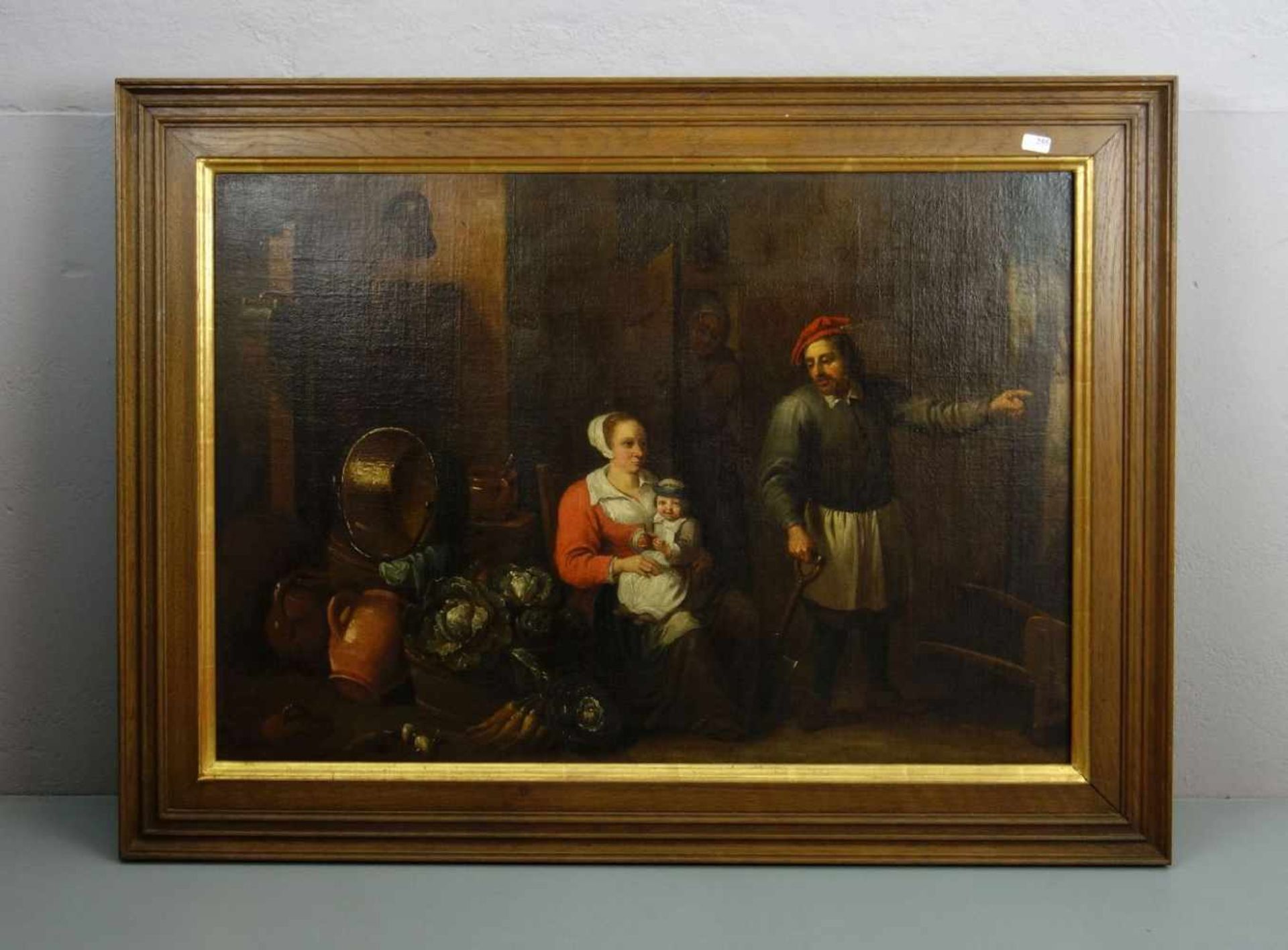 KOPIST DES 19. JAHRHUNDERTS, Gemälde / painting: nach "Bauer mit Frau und Kind vor dem Bauernhaus"