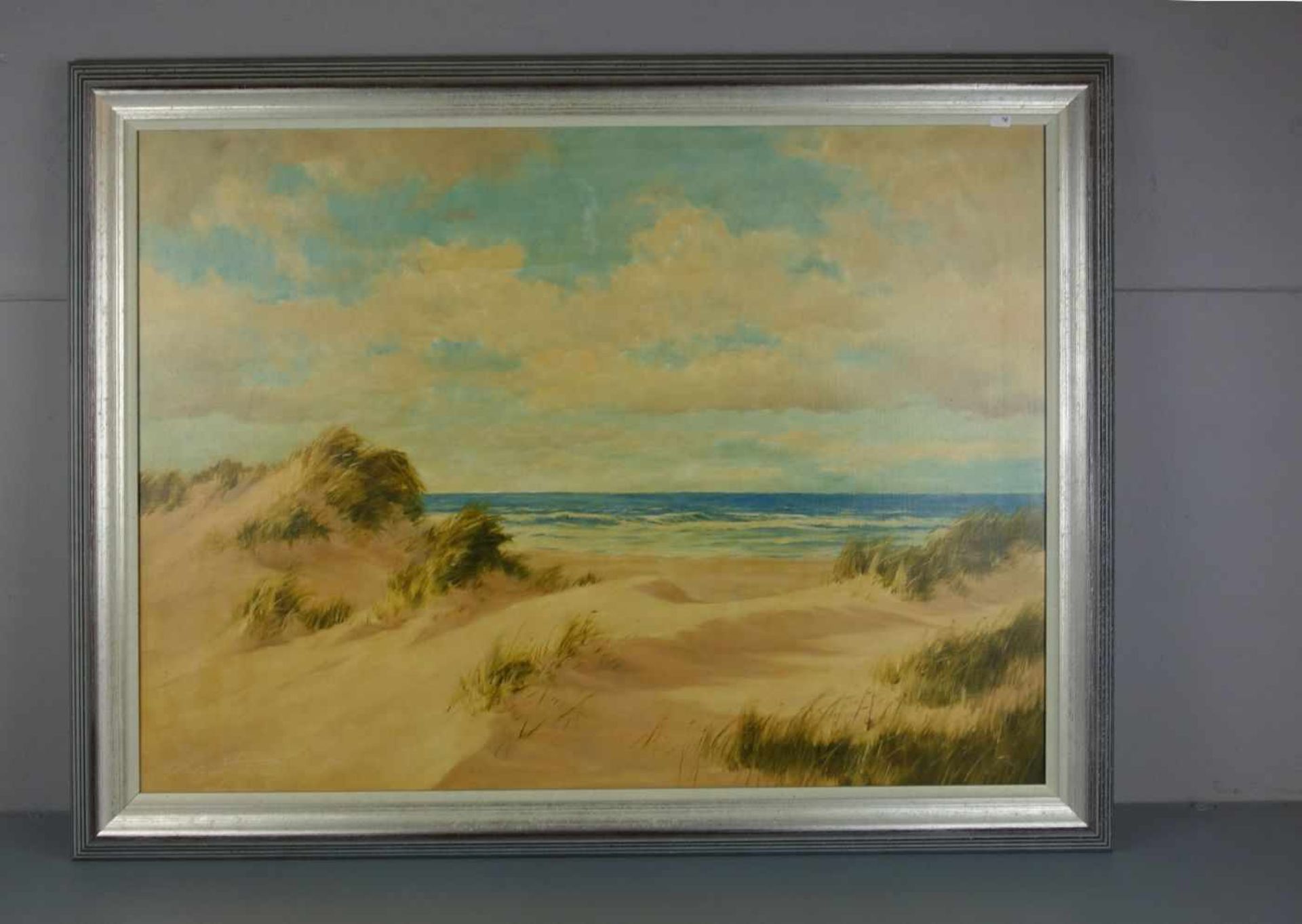 FREYBERG, EDGAR (geb. 1927 in Berlin), Gemälde / painting: "Küstenlandschaft mit Dünen", Öl auf