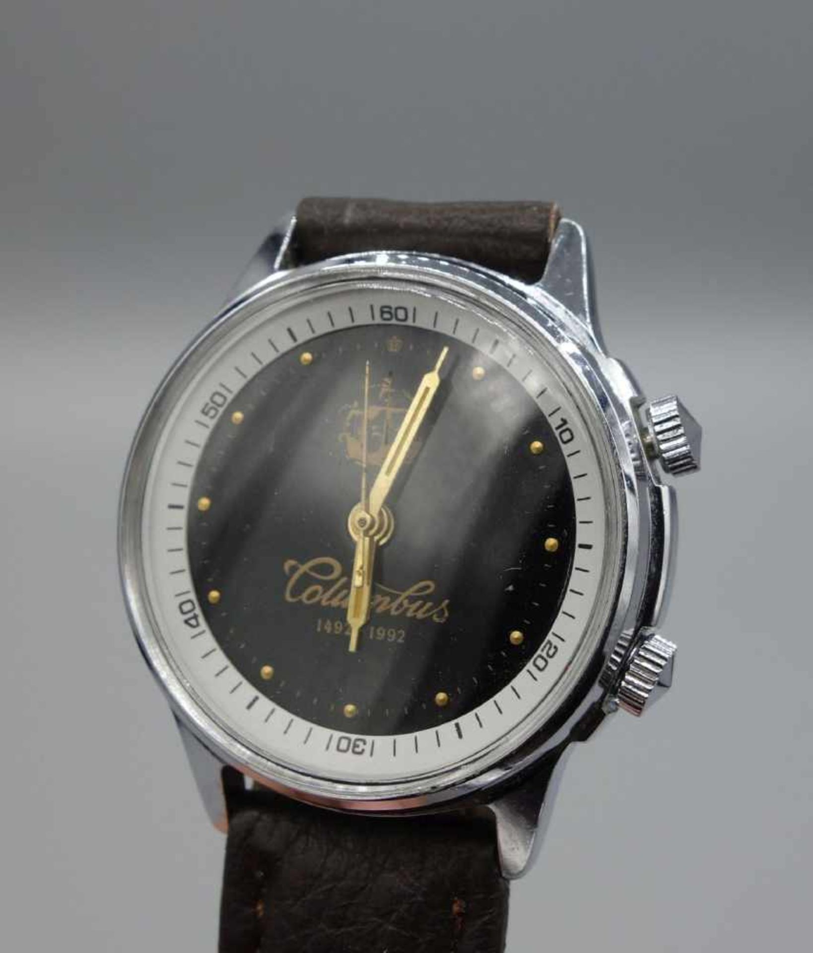 POLJOT ARMBANDUHR MIT WECKFUNKTION / wristwatch, Russland, Manufaktur Poljot. Handaufzug. Rundes - Image 2 of 5