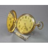 GOLD-SAVONETTE / TASCHENUHR MIT SPRUNGDECKEL / hunter case pocket watch, 1. H. 20. Jh.,