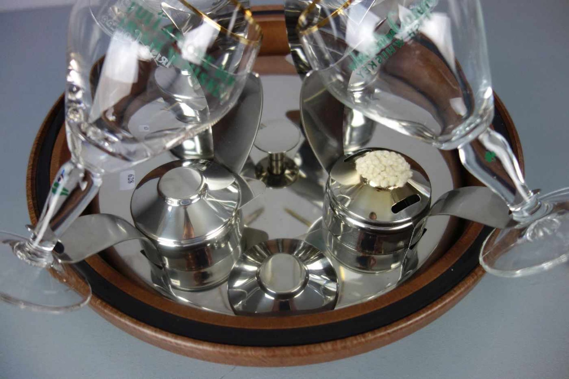 IRISH COFFEE SET mit 5 Gläsern und batteriebetriebenem Karussell mit Brennern zum Vorwärmen der - Bild 4 aus 4