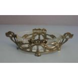 JUGENDSTIL - JARDINIERE / art nouveau jardiniere / flower bowl, versilbertes Metall und Glas, um