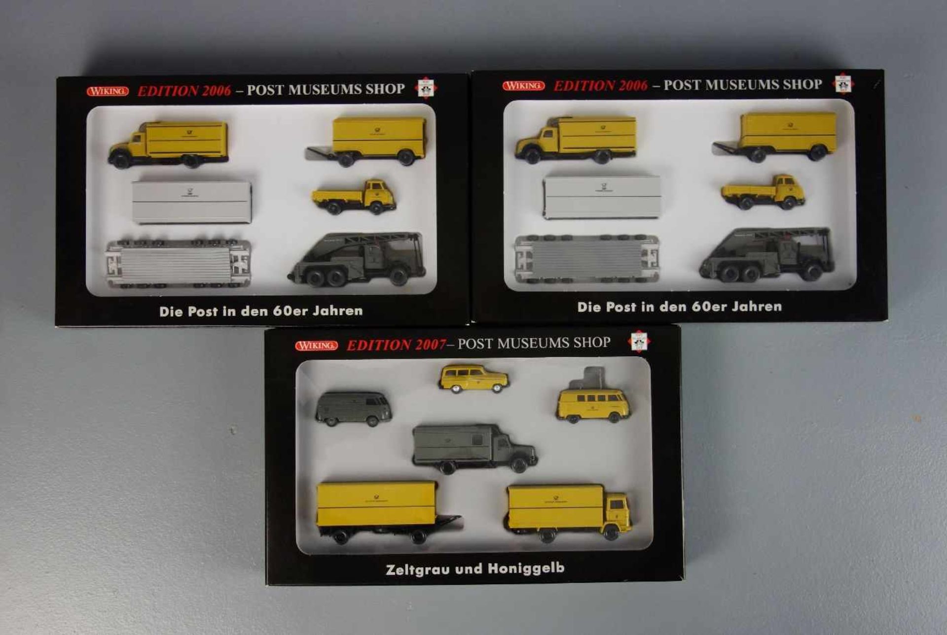 KONVOLUT MODELLAUTOS / FAHRZEUGE: Wiking - Postautos / toy cars, 20. Jh., 5 x Pakete des Post - Image 3 of 3