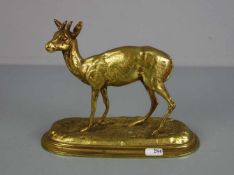 LEONARD. A. (Bildhauer des 19. /20. Jh.), Skulptur / sculpture: "Gazelle", Gelbguss / Messing,