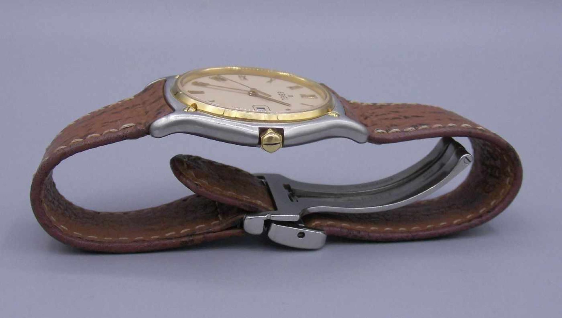 ARMBANDUHR / wristwatch, Quarz, Manufaktur Ebel SA / Schweiz. Mehreckiges Edelstahlgehäuse mit - Bild 5 aus 8