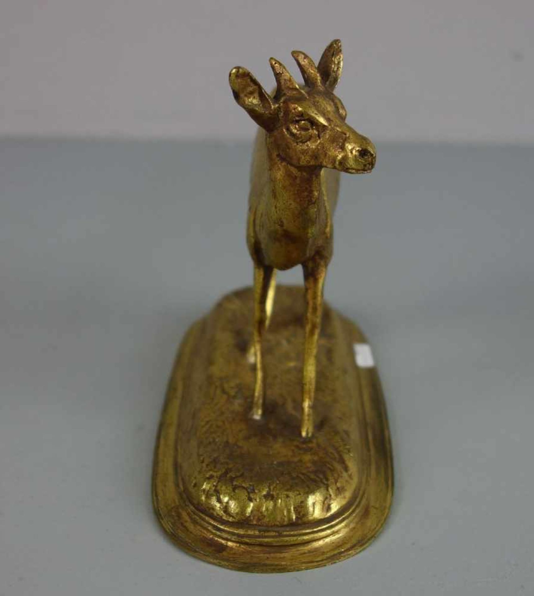 LEONARD. A. (Bildhauer des 19. /20. Jh.), Skulptur / sculpture: "Gazelle", Gelbguss / Messing, - Bild 4 aus 4