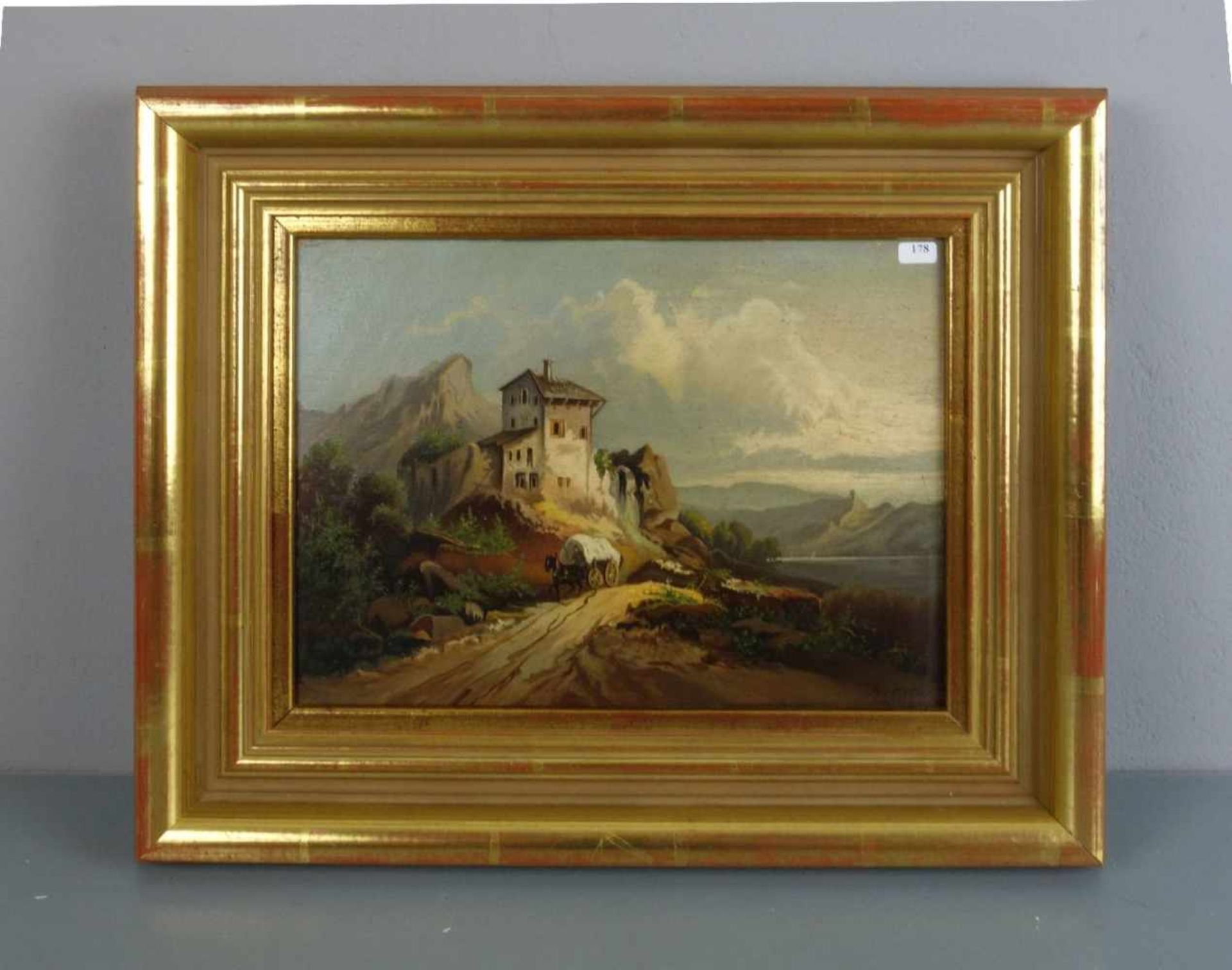 METTE, A. (Landschaftsmaler des 19. Jh.), Gemälde / painting: "Landschaft mit Höhenzügen,
