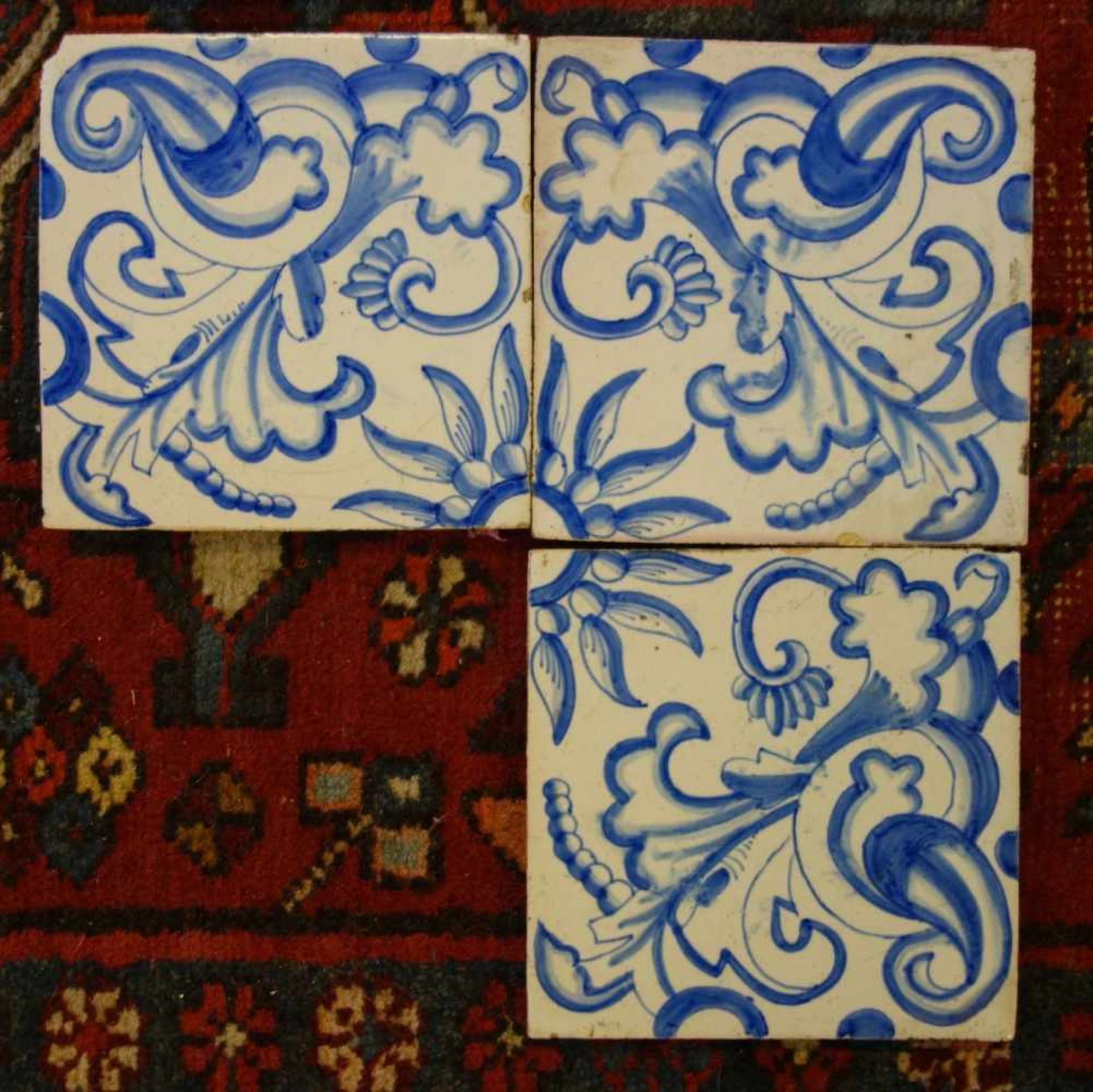 KONVOLUT VON 7 HOLLÄNDISCHEN FLIESEN, sog. DELFTER FLIESEN / DELFTER KACHELN / delft tiles, 18. / - Bild 3 aus 8