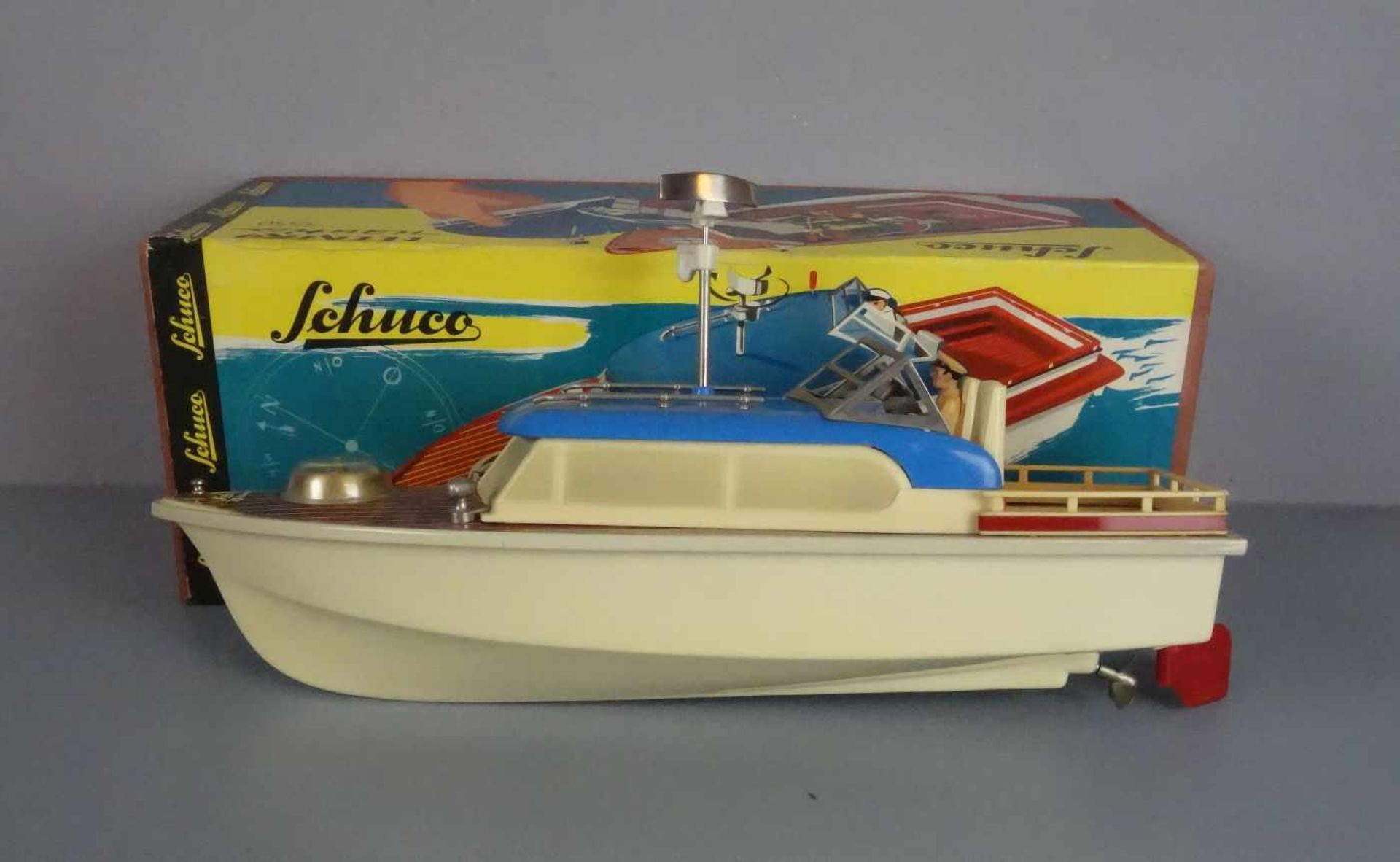 BLECHSPIELZEUG / SCHIFF / BOOT: Schuco Elektro Nautico / tin toy boat, Mitte 20. Jh., Manufaktur - Bild 3 aus 4