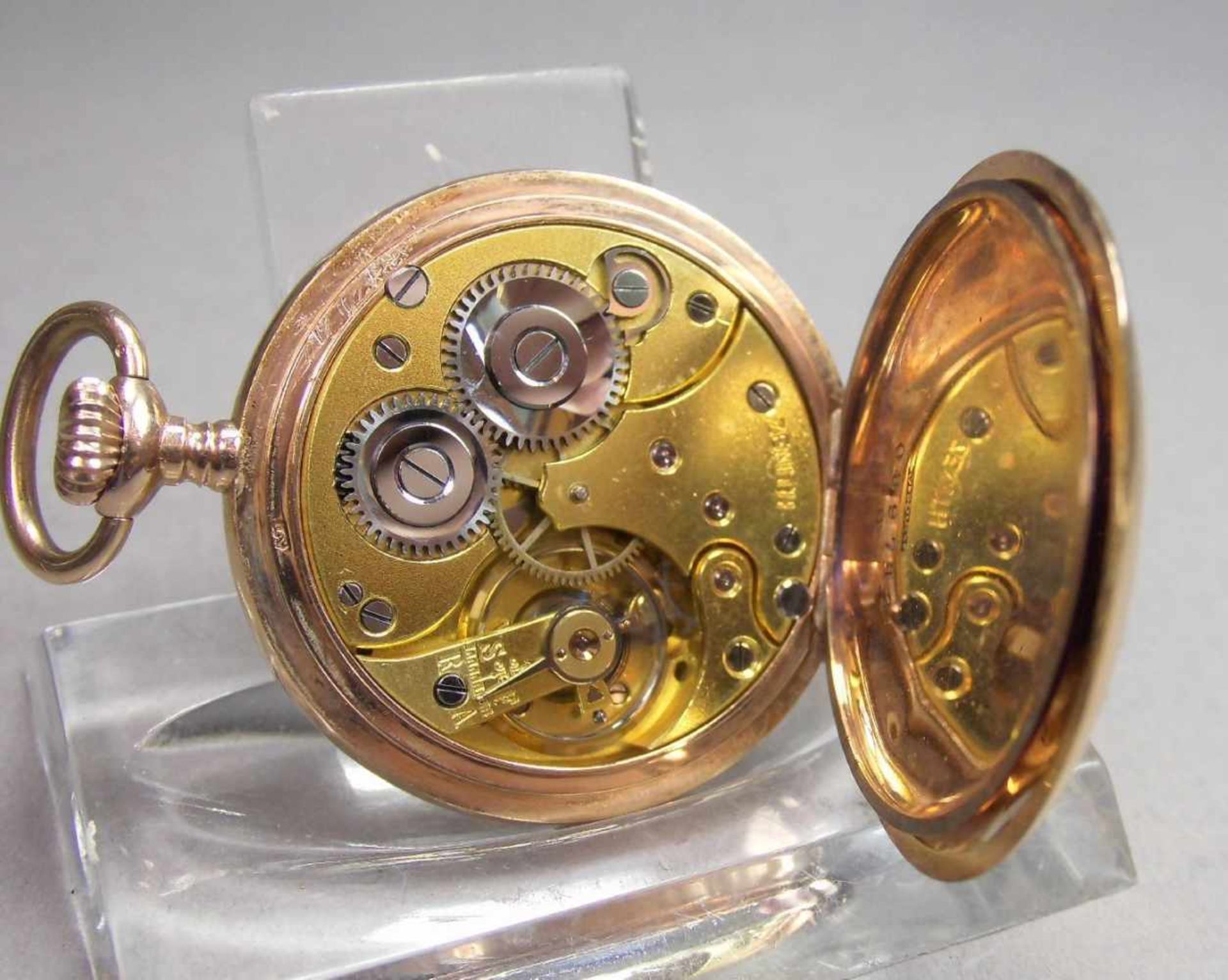 ZENITH DAMEN - HÄNGEUHR, 585er Rotgold (26 g) mit schweizer Goldpunze und deutschem - Bild 5 aus 6