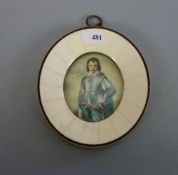 MINIATUR IM BEINRAHMEN: "Porträt des Dauphin Louis XII", Temperamalerei / tempera painting. Ovaler