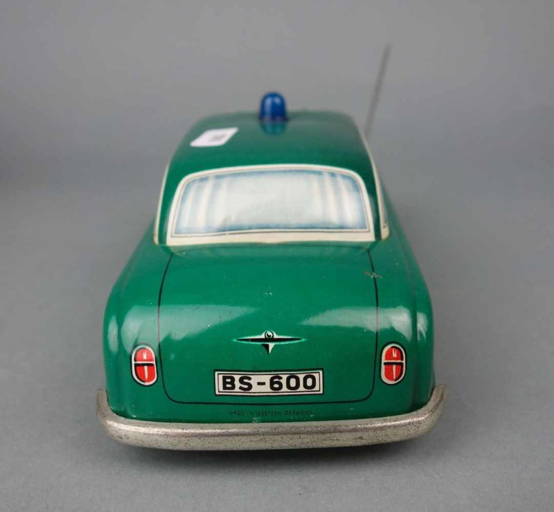 BLECHSPIELZEUG / FAHRZEUG: Polizeiauto, tin toy police car, Mitte 20. Jh., Manufaktur Blomer & - Bild 6 aus 7