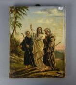MALER DES 19. JH., Gemälde / painting: "Der Weg nach Emmaus", Öl auf Leinwand / oil on canvas. Die